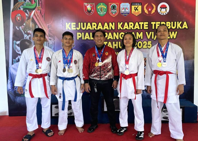 Tim Karate Polda Kaltara Sabet 15 Medali di Kejuaraan Karate Terbuka Piala Pangdam VI/Mulawarman