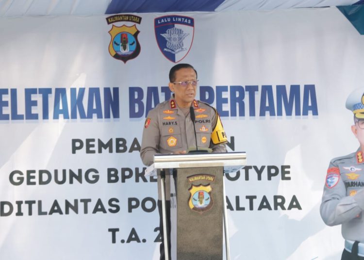 Pembangunan Gedung BPKB Prototype Ditlantas oleh Kapolda Kaltara Diawali Dengan Peletakan Batu Pertama