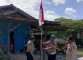 Semarak Kemerdekaan, Polresta Bulungan Tebar Bendera Merah Putih ke Warga