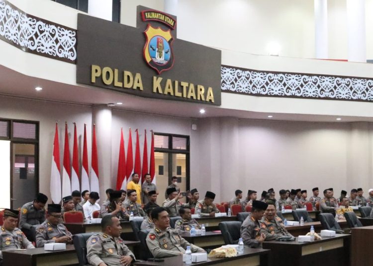 Personel Polda Kaltara Ikuti Binrohtal Virtual Bersama Polres Jajaran