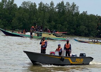 Sat Polairud Polresta Bulungan Amankan Balap Ketinting di Desa Tanjung Buka