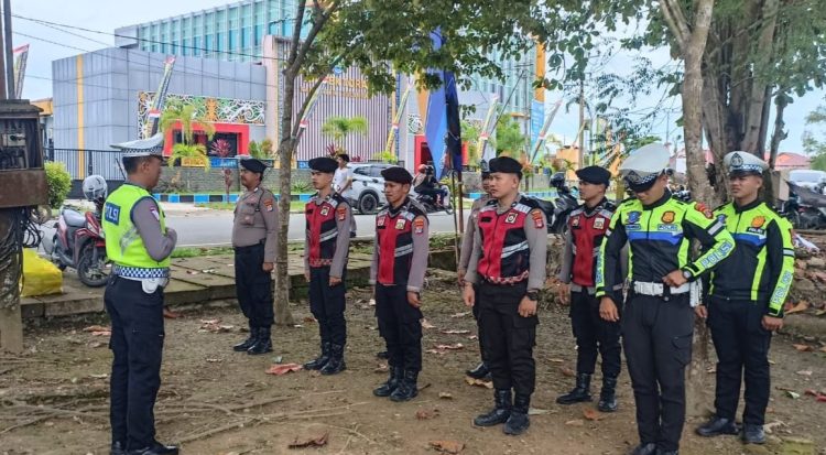 Polresta Bulungan Gelar Apel Pengamanan Pembukaan Porkab II Bulungan