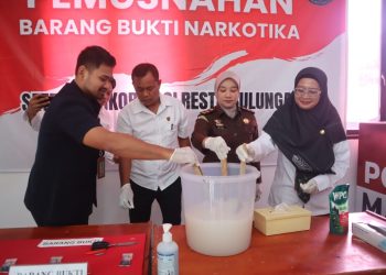 Barang Bukti Narkotika Jenis Sabu Seberat 55,85 Gram Dimusnahkan