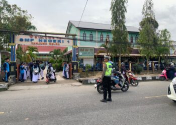 Apel Pagi Digelar, Arus Lalu Lintas Tanjung Selor Ramai Lancar