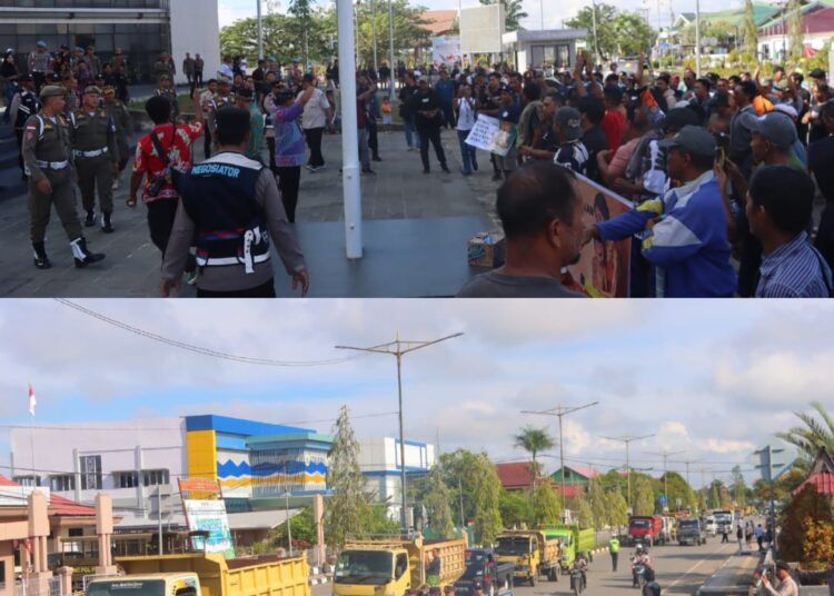 Sopir Truk Geruduk Kantor Gubernur Kaltara, Ini Tuntutannya