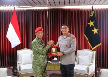 Perkuat Sinergitas, Kapolda Kaltara Terima Kunjungan Dan-Grup 4 Kopassus