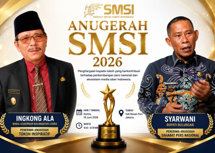 Dua Kepala Daerah Kaltara Bakal Raih Penghargaan Bergengsi Anugerah SMSI 2026