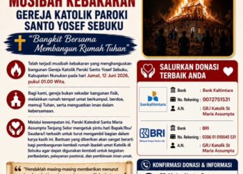 Pasca Kebakaran, Donasi Mulai Dihimpun untuk Bangun Kembali Gereja Santo Yosef Sebuku