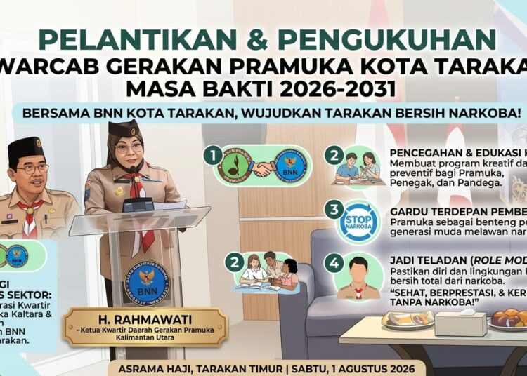Menembus Terik Menuju Tarakan, Rahmawati Kukuhkan Pasukan Pramuka Anti Narkoba